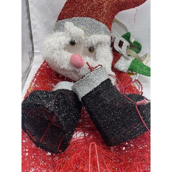 Home Accents Holiday HO HO HO Santa Figurine lighted in box RARE Working - Picture 12 of 16